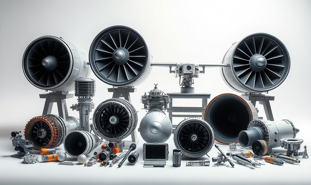 Aircraft engine components display